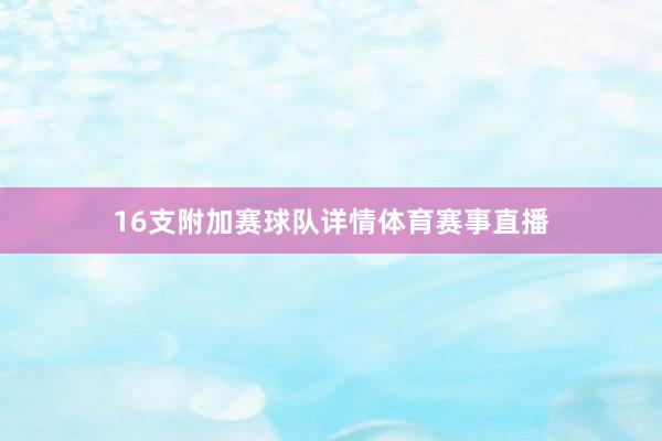 16支附加赛球队详情体育赛事直播